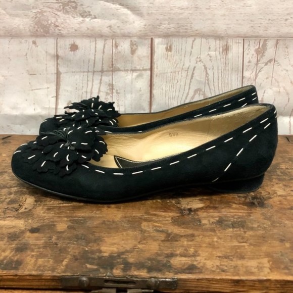 Ramon Tenza Suede Stitched Ballet Style Flats - Picture 2 of 7